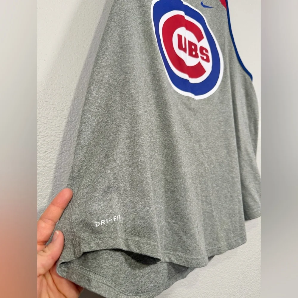 Nike Chicago Cubs Shirt Tank Top Racer Baseball MLB Gray Red Blue DRI Women M - Picture 2 of 6